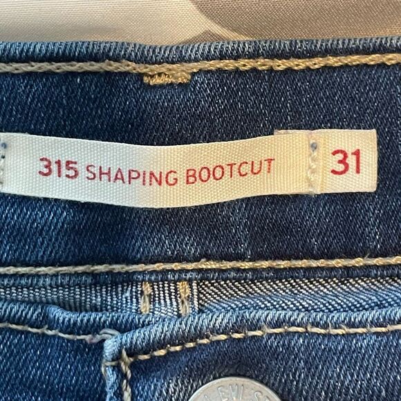 Levi's 315 Booty Shaping Bootcut Jeans Blue Dark Wash High Rise Stretch 31 - Picture 7 of 12